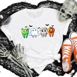 Dental Halloween T-Shirt, Halloween Teeth T-Shirt, Dental Squad Halloween Tshirt